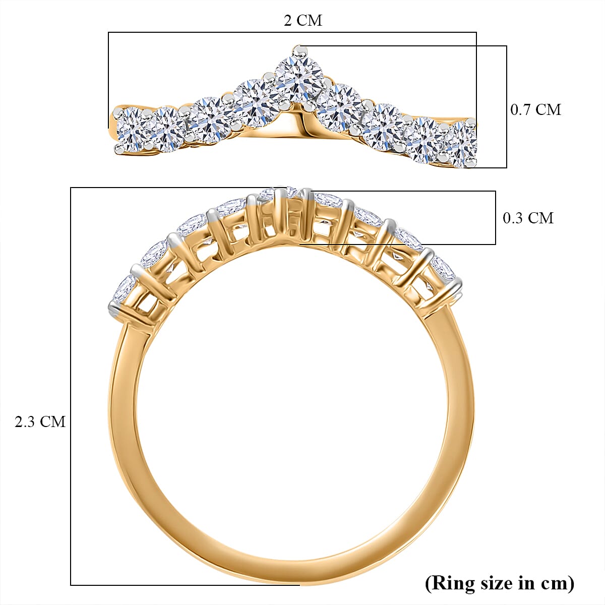 Luxuriant Diamond 9K Yellow Gold SGL Certified (VS-GH) Lab Grown Diamond Wishbone Ring 0.52 Ct, Luxuriant Diamond 9K Yellow Gold SGL Certified (VS-GH) Lab Grown Diamond Wishbone Ring 0.52 Ct,