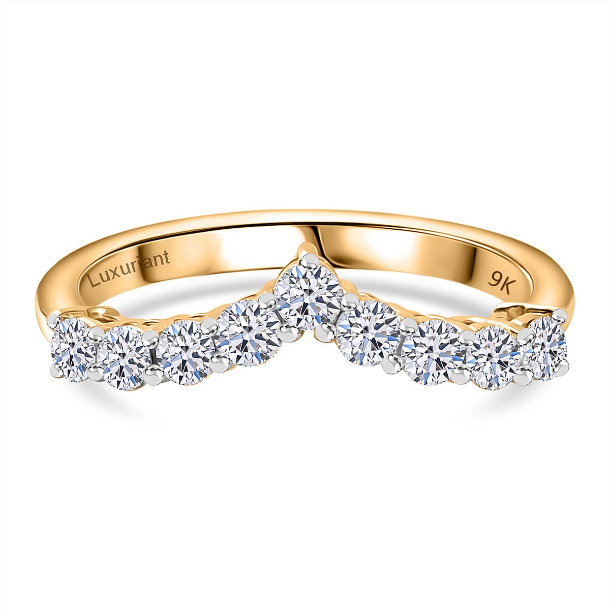 Luxuriant Diamond - 9K Gold Lab Grown Diamond (VS-EF) Wishbone Ring