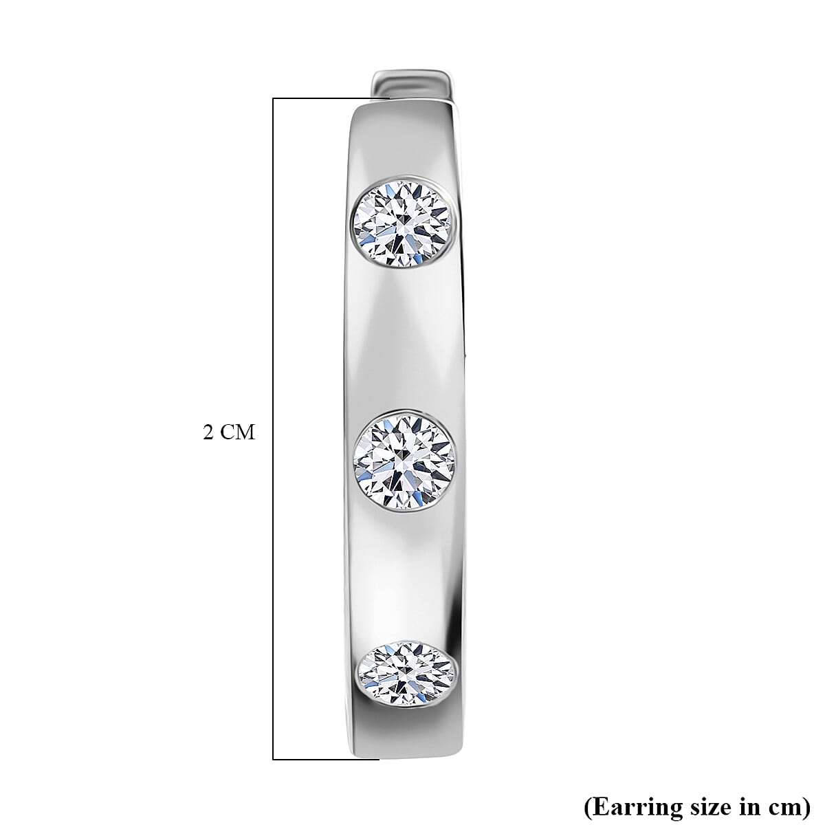Luxuriant Diamond Lab Grown Diamond (SI-G-H) Hoop Earrings in Rhodium Overlay Sterling Silver 0.33 Ct.