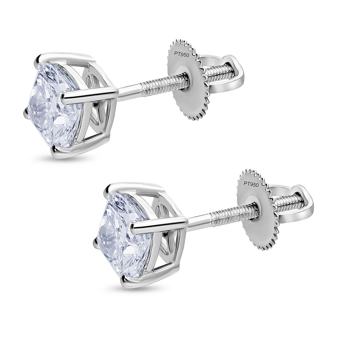 Luxuriant Diamond 950 Platinum SGL Certified (VS-EF) Lab Grown Diamond Earrings 2.02 Ct.