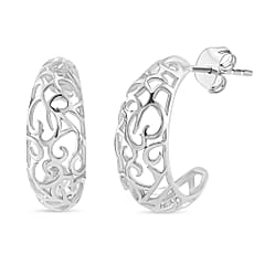 LucyQ - Air Drip Collection Earring with Push Back in Rhodium Overlay Sterling Silver