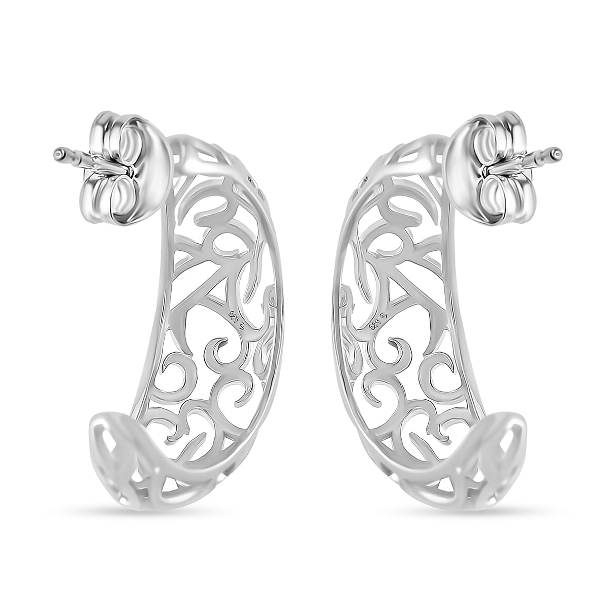 LucyQ - Air Drip Collection Earring with Push Back in Rhodium Overlay Sterling Silver LucyQ - Air Drip Collection Earring with Push Back in Rhodium Overlay Sterling Silver