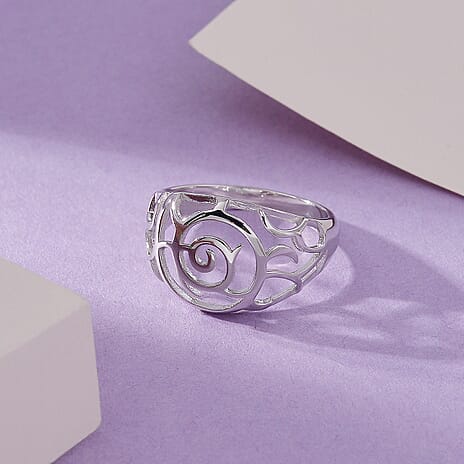 LucyQ - Air Drip Collection Ring in Rhodium Overlay Sterling Silver