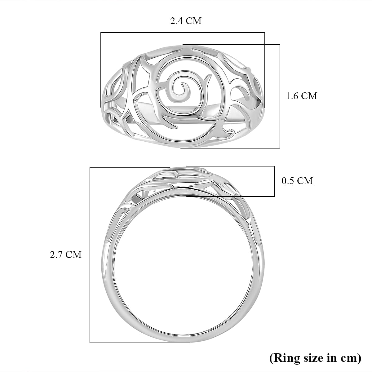 LucyQ - Air Drip Collection Ring in Rhodium Overlay Sterling Silver LucyQ - Air Drip Collection Ring in Rhodium Overlay Sterling Silver