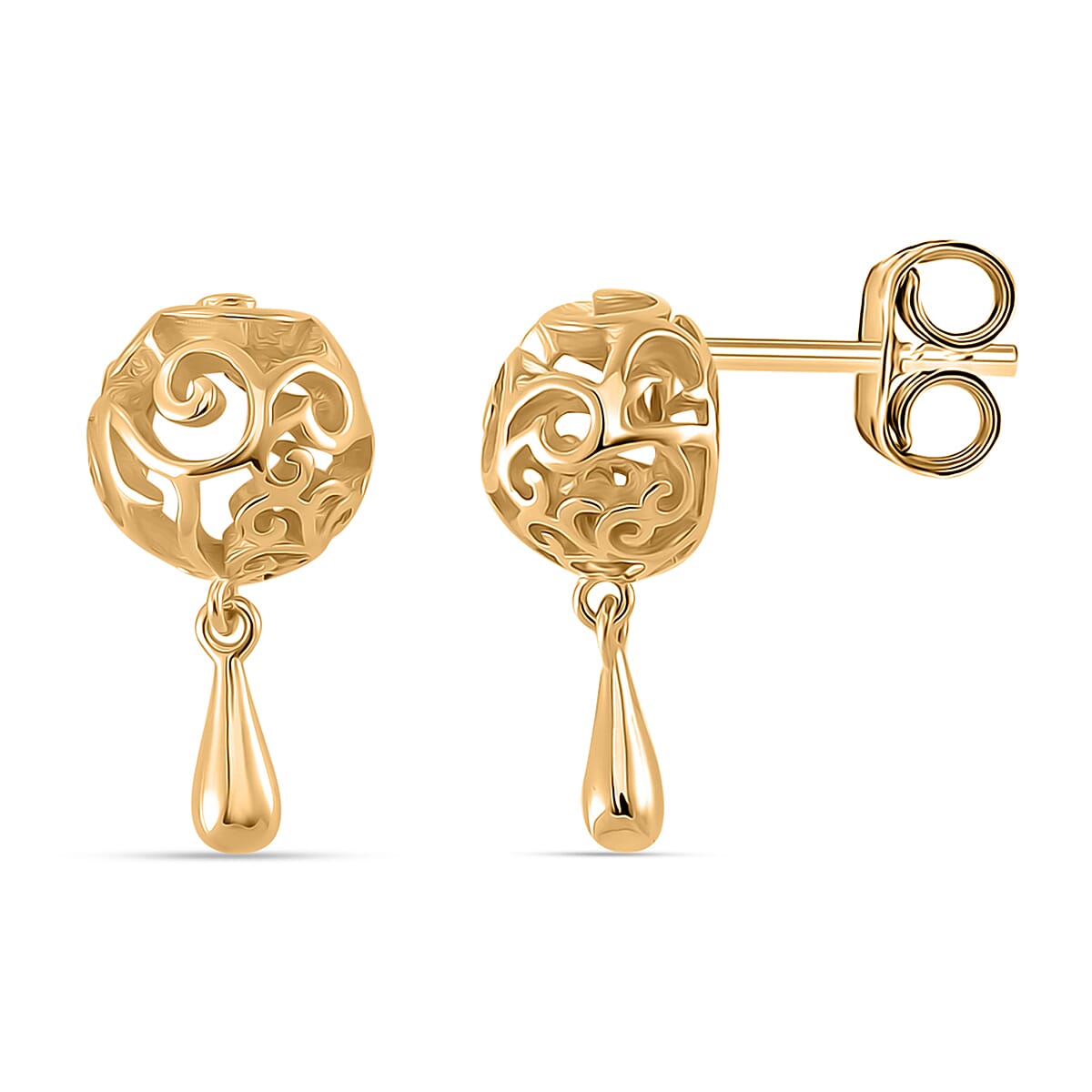 LucyQ - Air Drip Collection Earring with Push Back in 18K Vermeil Yellow Gold Plated Sterling Silver