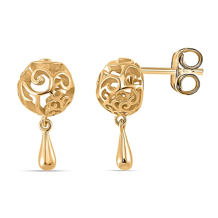 LucyQ - Air Drip Collection Earring with Push Back in 18K Vermeil Yellow Gold Plated Sterling Silver