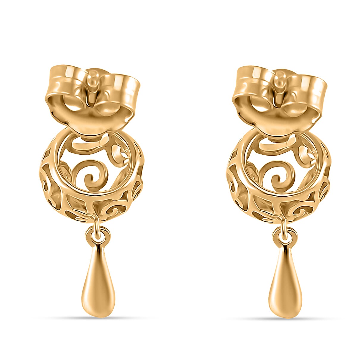 LucyQ - Air Drip Collection Earring with Push Back in 18K Vermeil Yellow Gold Plated Sterling Silver