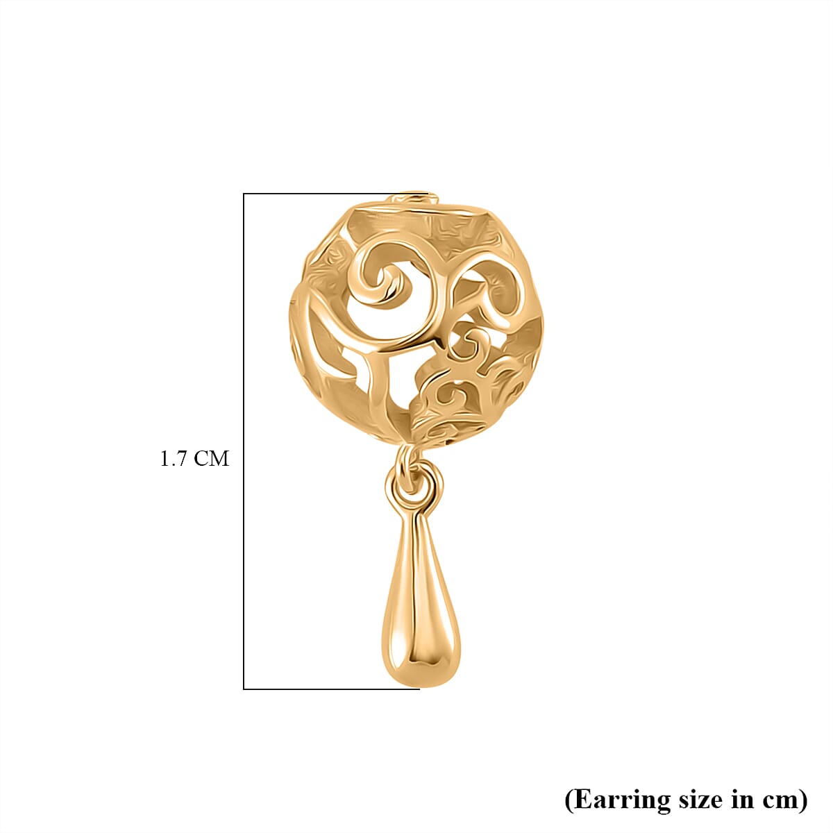 LucyQ - Air Drip Collection Earring with Push Back in 18K Vermeil Yellow Gold Plated Sterling Silver
