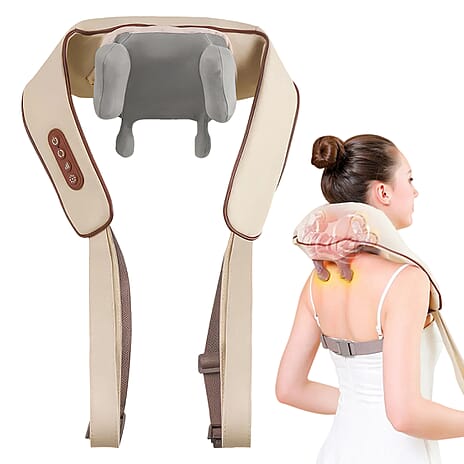 Electric Neck, Shoulder - Back Massager (Battery 1800mAh) - Cream