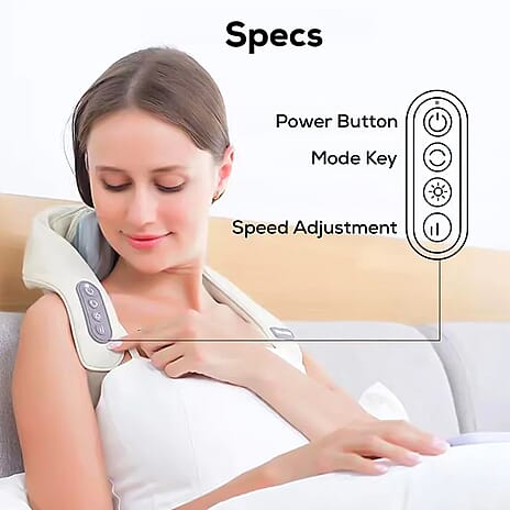 Electric Neck, Shoulder - Back Massager (Battery 1800mAh) - Cream