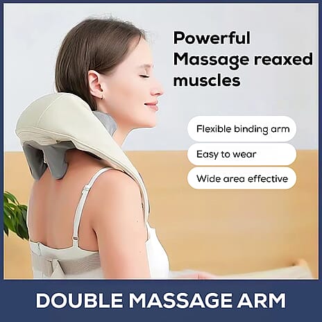 Electric Neck, Shoulder - Back Massager (Battery 1800mAh) - Cream