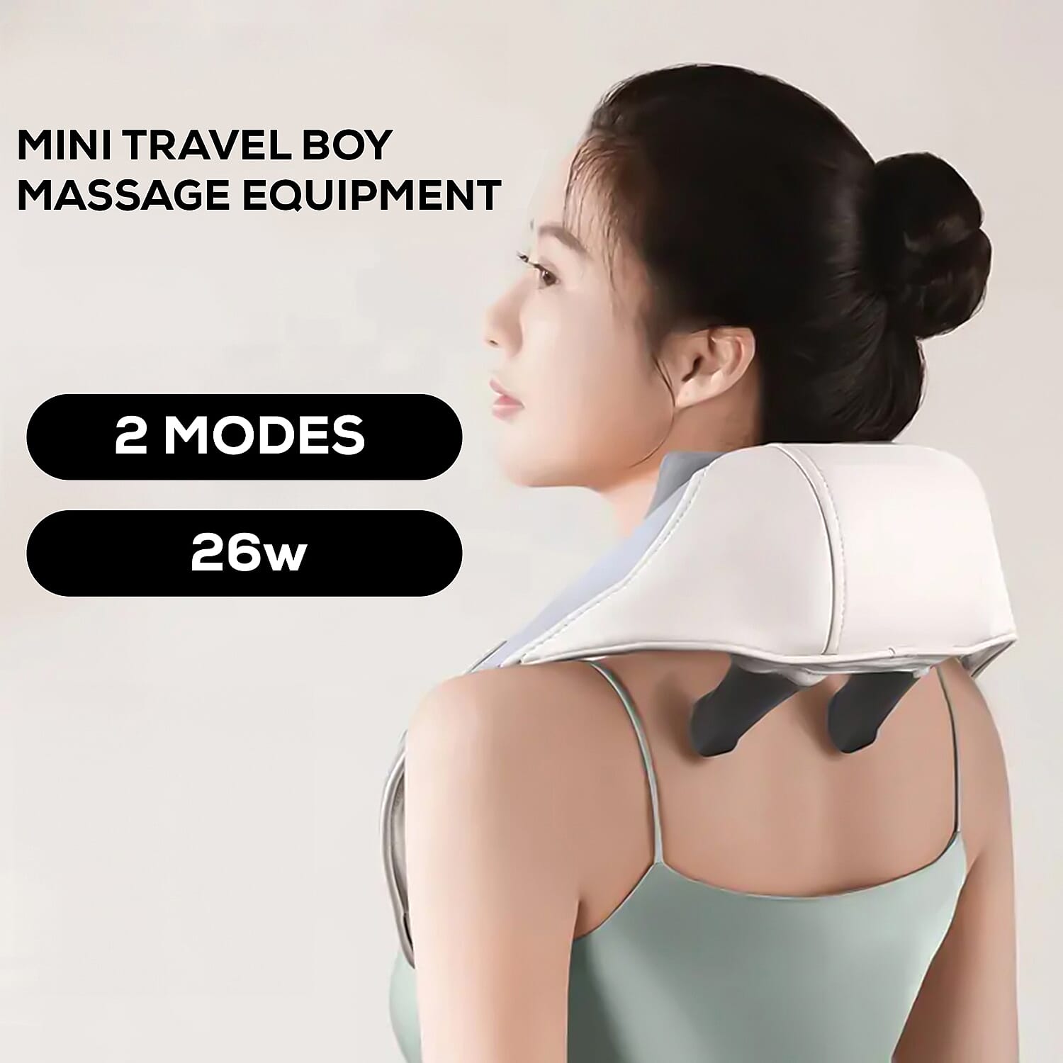 Electric Neck, Shoulder - Back Massager (Battery 1800mAh) - Cream Electric Neck, Shoulder - Back Massager (Battery 1800mAh) - Cream