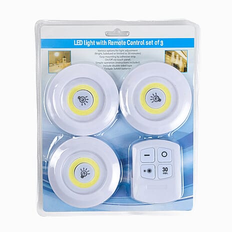 Set 3 Led Lights with remote