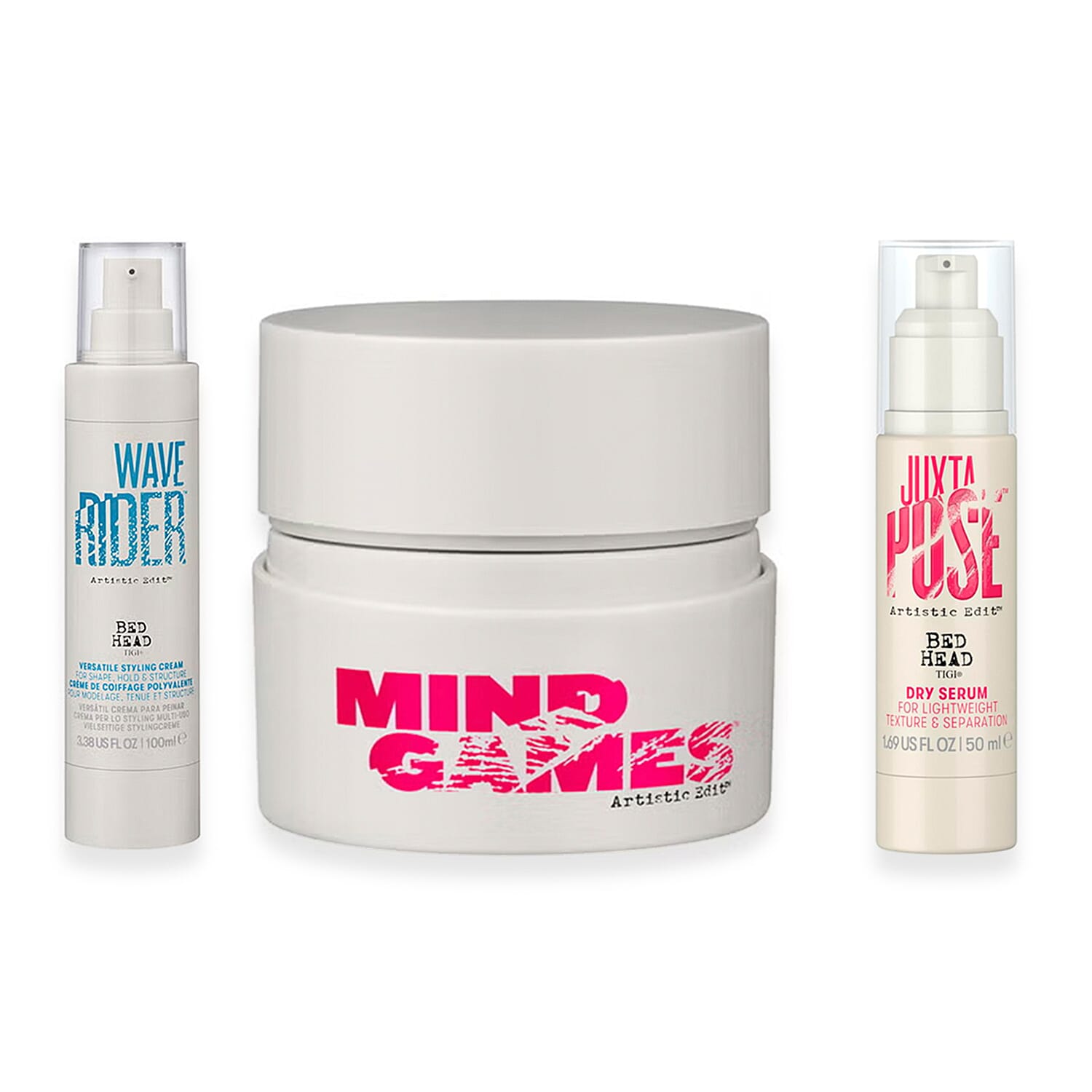 ONE TIME MEGA DEAL - Tigi Bed Head Artistic Edit Trio Set (Includes Texture Wax 50ml, Wave Rider Styling Cream 100ml & Serum 50ml)