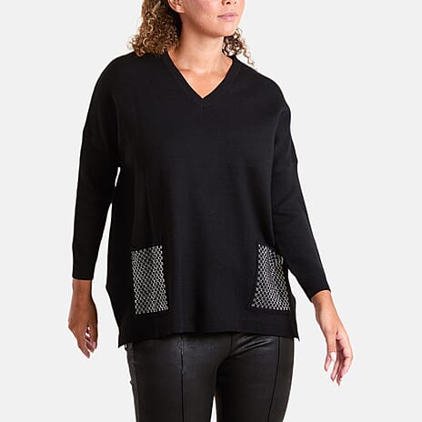 Chilli Charm Knitted Jumper (Size - One Size) - Black