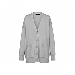 100% Cotton V-Neck Solid Cardigan with Stretch (Size S-M) - Blue