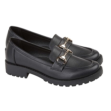 Emma Ladies Godiva Slip on Loafer Shoes (Size 8) - Black
