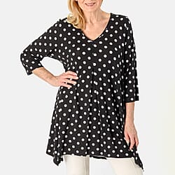 Printed V neck Jesey Tunic Top