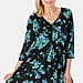 Printed V neck Jesey Tunic Top
