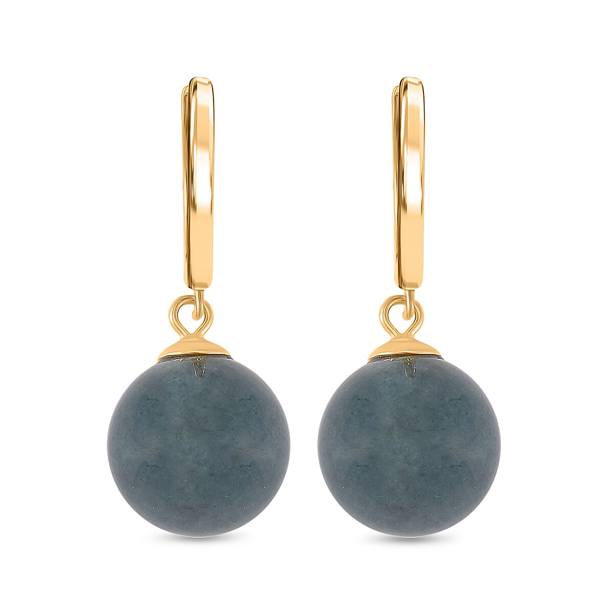 4th Rarest Gemstone on Earth - Natural Type A Olmec Jadeite Hoop Earrings in Yellow Gold Plated Sterling Silver 30.00 Ct. 4th Rarest Gemstone on Earth - Natural Type A Olmec Jadeite Hoop Earrings in Yellow Gold Plated Sterling Silver 30.00 Ct.
