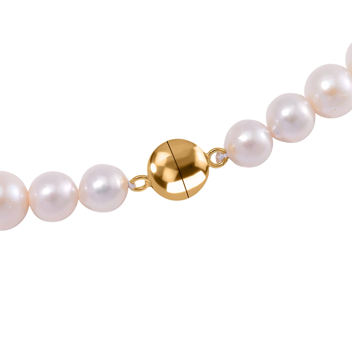 AAA High Lustre Fresh Water Pearl Necklace (Size - 20) in Yellow Gold Plated Sterling Silver 200.00 Ct. AAA High Lustre Fresh Water Pearl Necklace (Size - 20) in Yellow Gold Plated Sterling Silver 200.00 Ct.