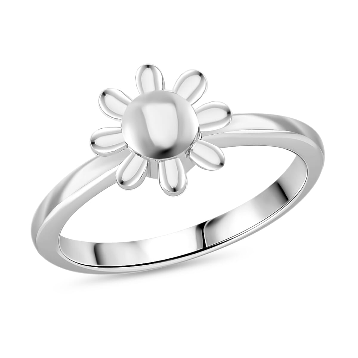 LucyQ - Drip Collection Spinner Ring in Rhodium Overlay Sterling Silver