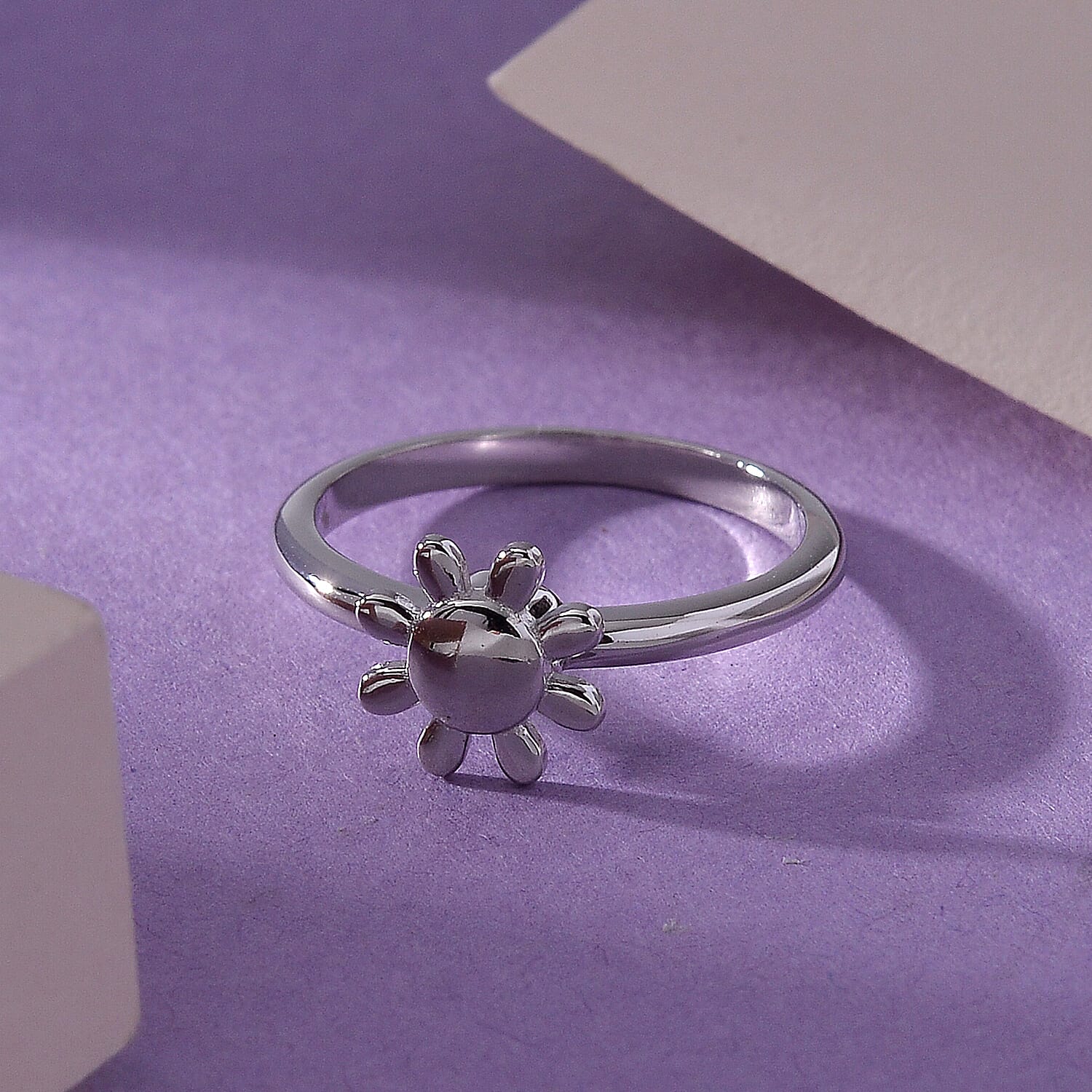 LucyQ - Drip Collection Spinner Ring in Rhodium Overlay Sterling Silver