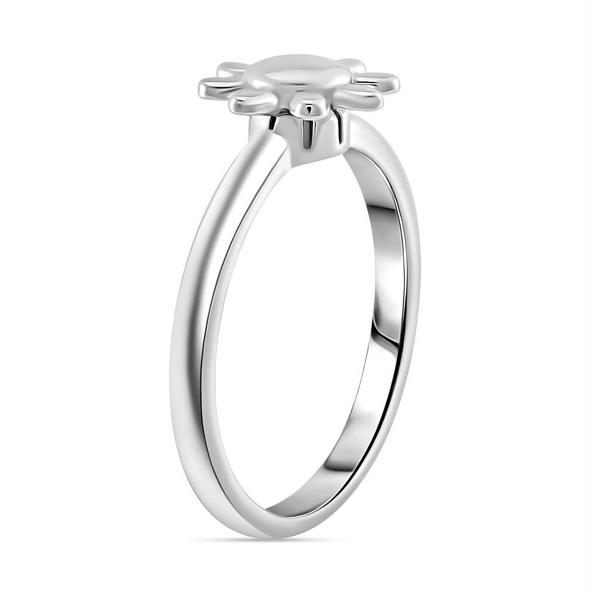 LucyQ - Drip Collection Spinner Ring in Rhodium Overlay Sterling Silver