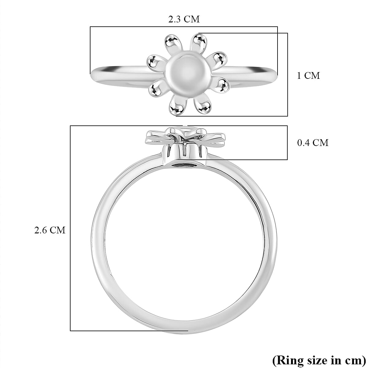 LucyQ - Drip Collection Spinner Ring in Rhodium Overlay Sterling Silver
