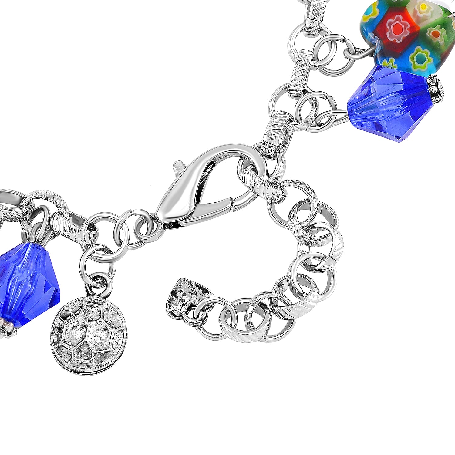 STRADA Japanese Movt. Water-Resistant Multi Colour Murano Style Beads Charm Bracelet Watch (Size 8-1 Ext.) STRADA Japanese Movt. Water-Resistant Multi Colour Murano Style Beads Charm Bracelet Watch (Size 8-1 Ext.)