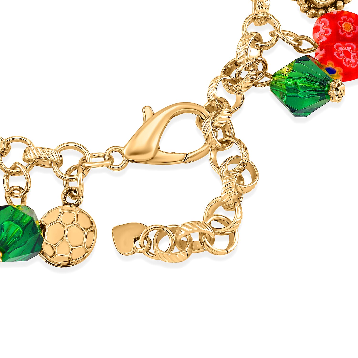 STRADA Japanese Movt. Water-Resistant Multi Colour Murano Style Beads Charm Bracelet Watch (Size 8-1 Ext.) STRADA Japanese Movt. Water-Resistant Multi Colour Murano Style Beads Charm Bracelet Watch (Size 8-1 Ext.)