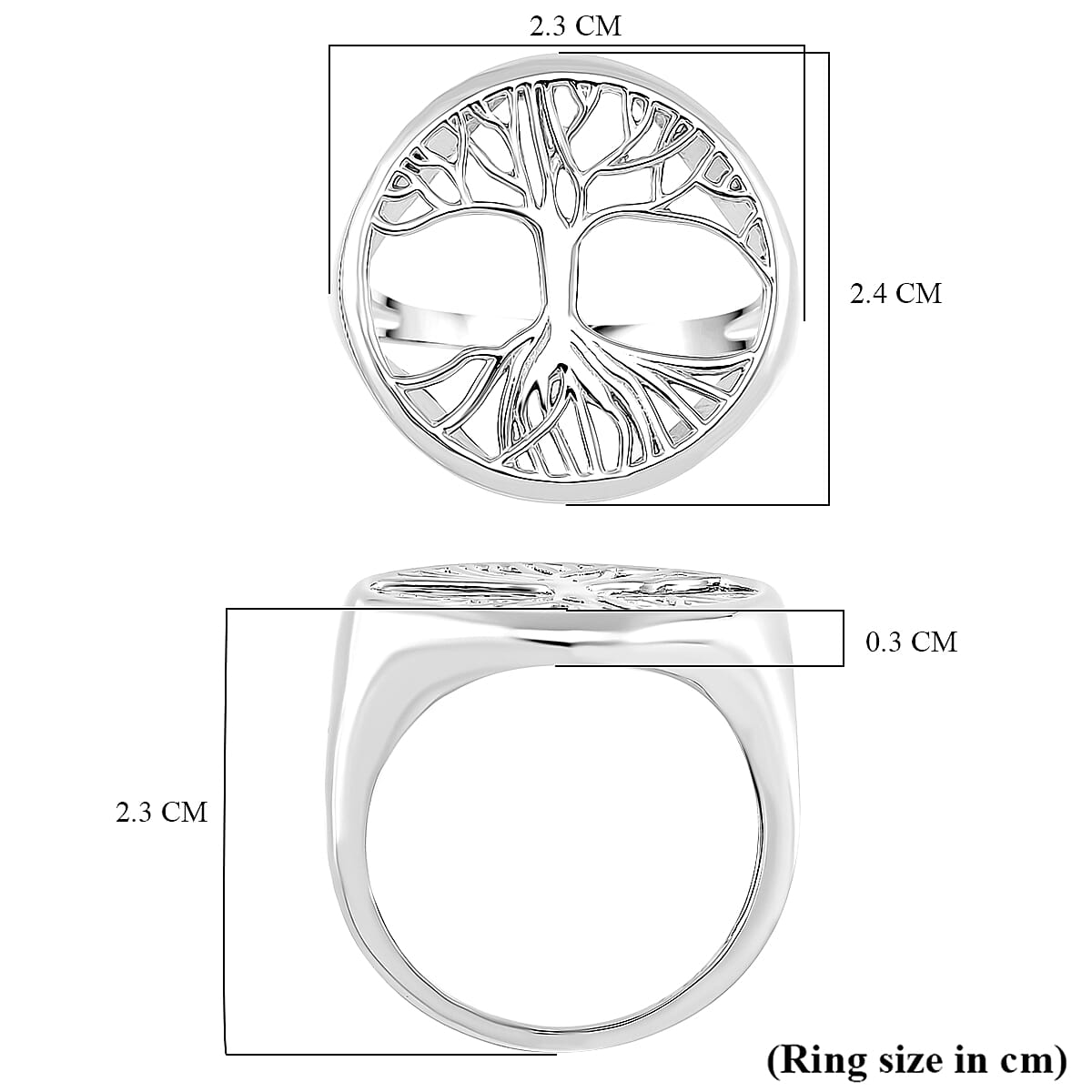 LucyQ - Tree of Life Drip Collection Ring in Rhodium Overlay Sterling Silver LucyQ - Tree of Life Drip Collection Ring in Rhodium Overlay Sterling Silver