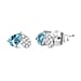 THE TOI ET MOI - Tanzanite and Moissanite Solitaire Stud Push Post Earring in Rhodium Overlay Sterling Silver 1.02 Ct.