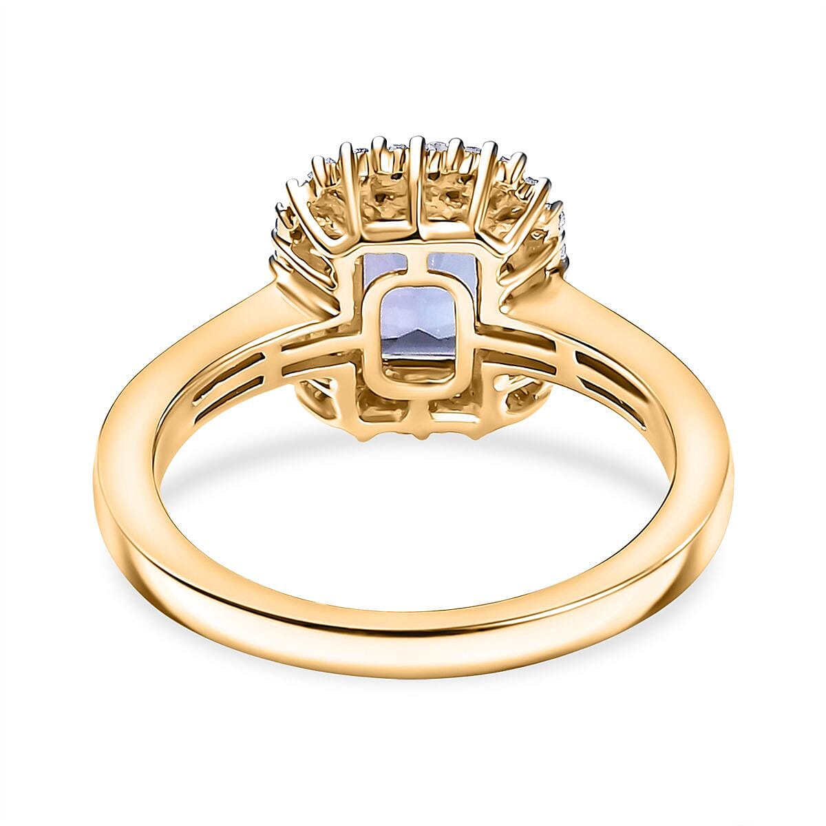 9K Yellow Gold Tanzanite & White Diamond Ring 1.18 Ct. Gold WT 3.00 Gms