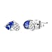 THE TOI ET MOI - Tanzanite and Moissanite Solitaire Stud Push Post Earring in Rhodium Overlay Sterling Silver 1.02 Ct.
