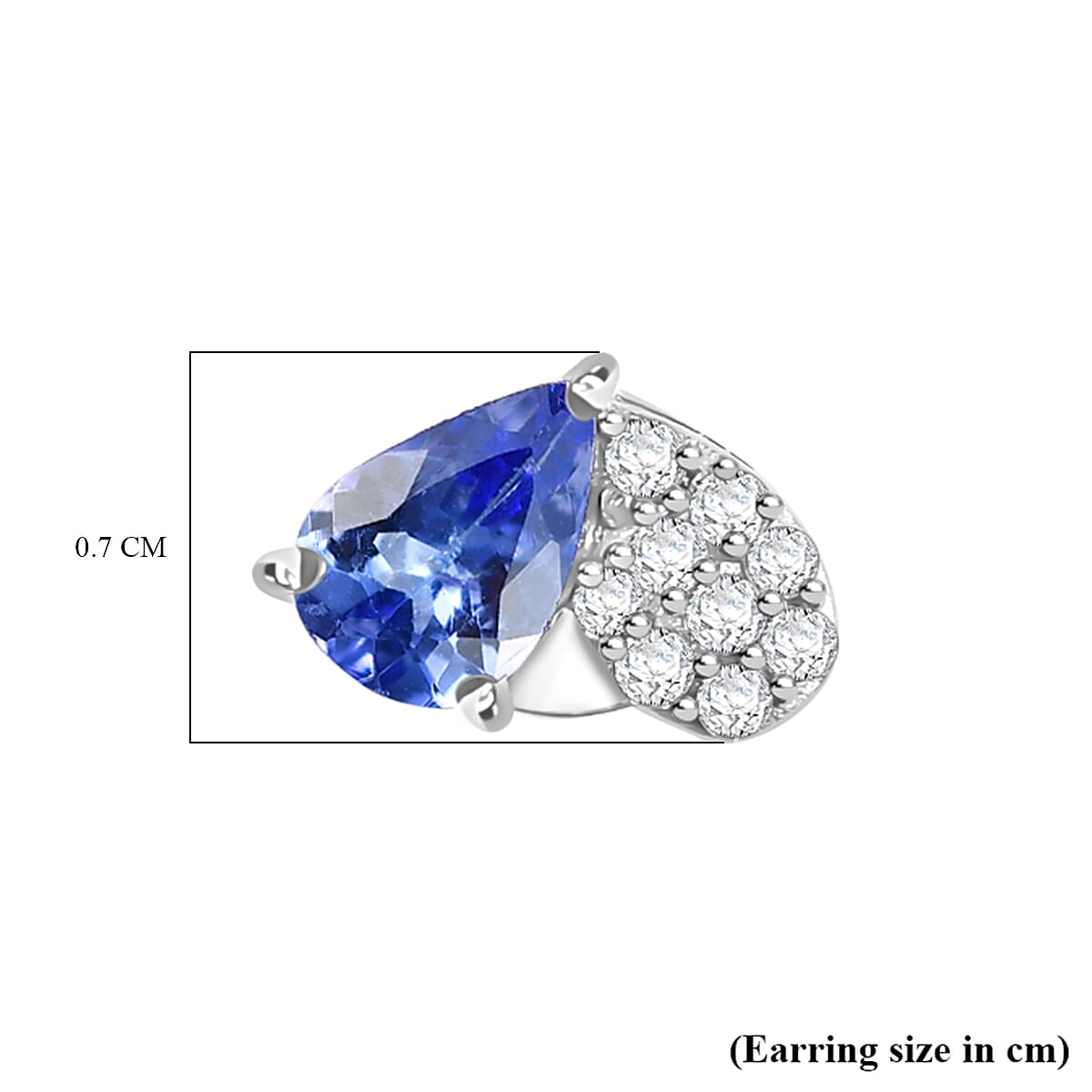 Tanzanite & Moissanite Solitaire Stud Push Post Earring in Rhodium Overlay Sterling Silver 1.02 Ct. Tanzanite & Moissanite Solitaire Stud Push Post Earring in Rhodium Overlay Sterling Silver 1.02 Ct.