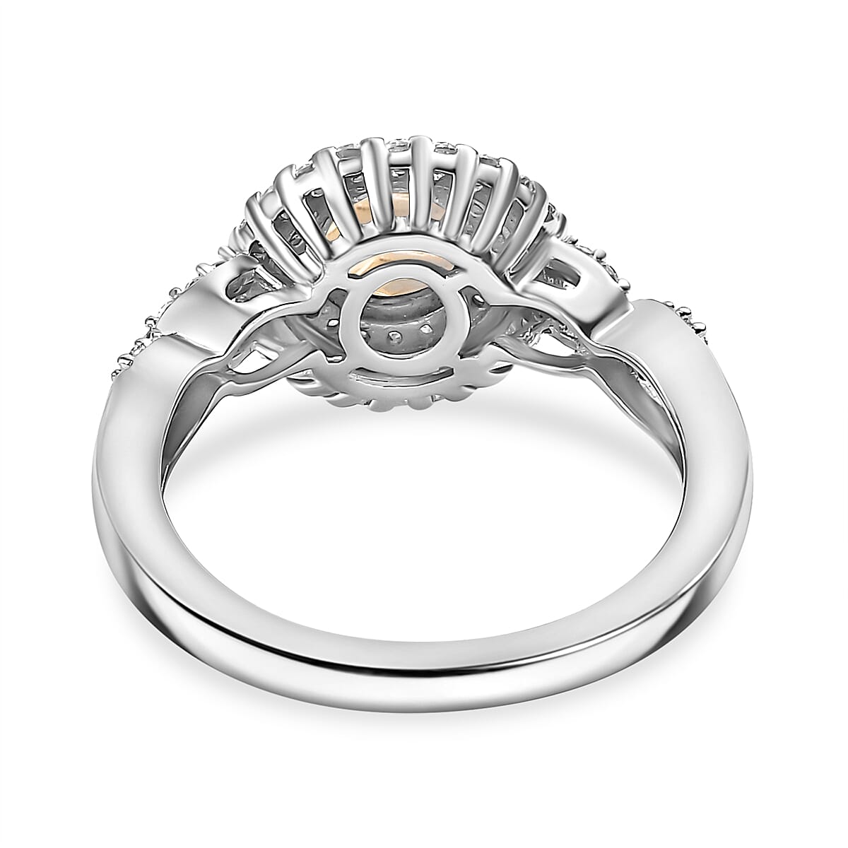 Citrine & Moissanite Ring in Rhodium Overlay Sterling Silver 1.38 Ct. Citrine & Moissanite Ring in Rhodium Overlay Sterling Silver 1.38 Ct.