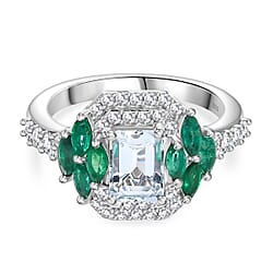 Cluster Ring in Rhodium Overlay Sterling Silver