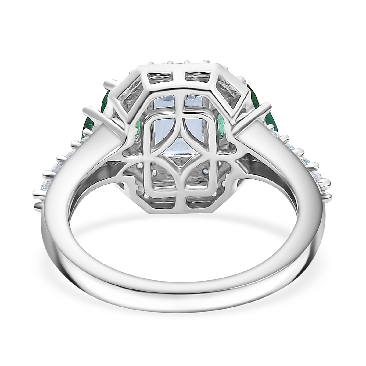 Cluster Ring in Rhodium Overlay Sterling Silver