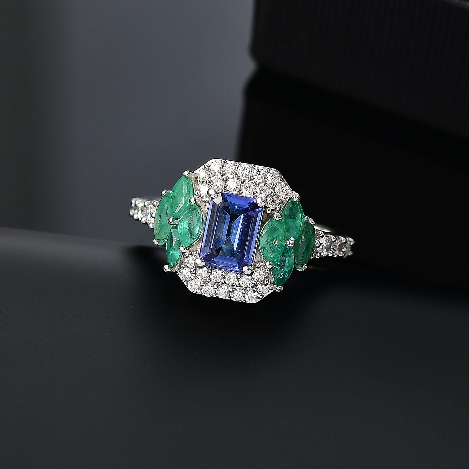 Cluster Ring in Rhodium Overlay Sterling Silver