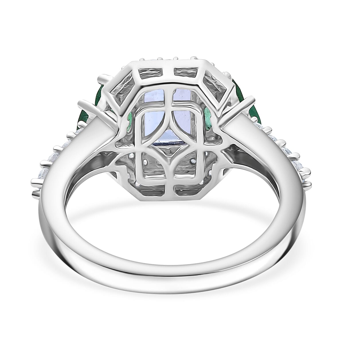 Cluster Ring in Rhodium Overlay Sterling Silver