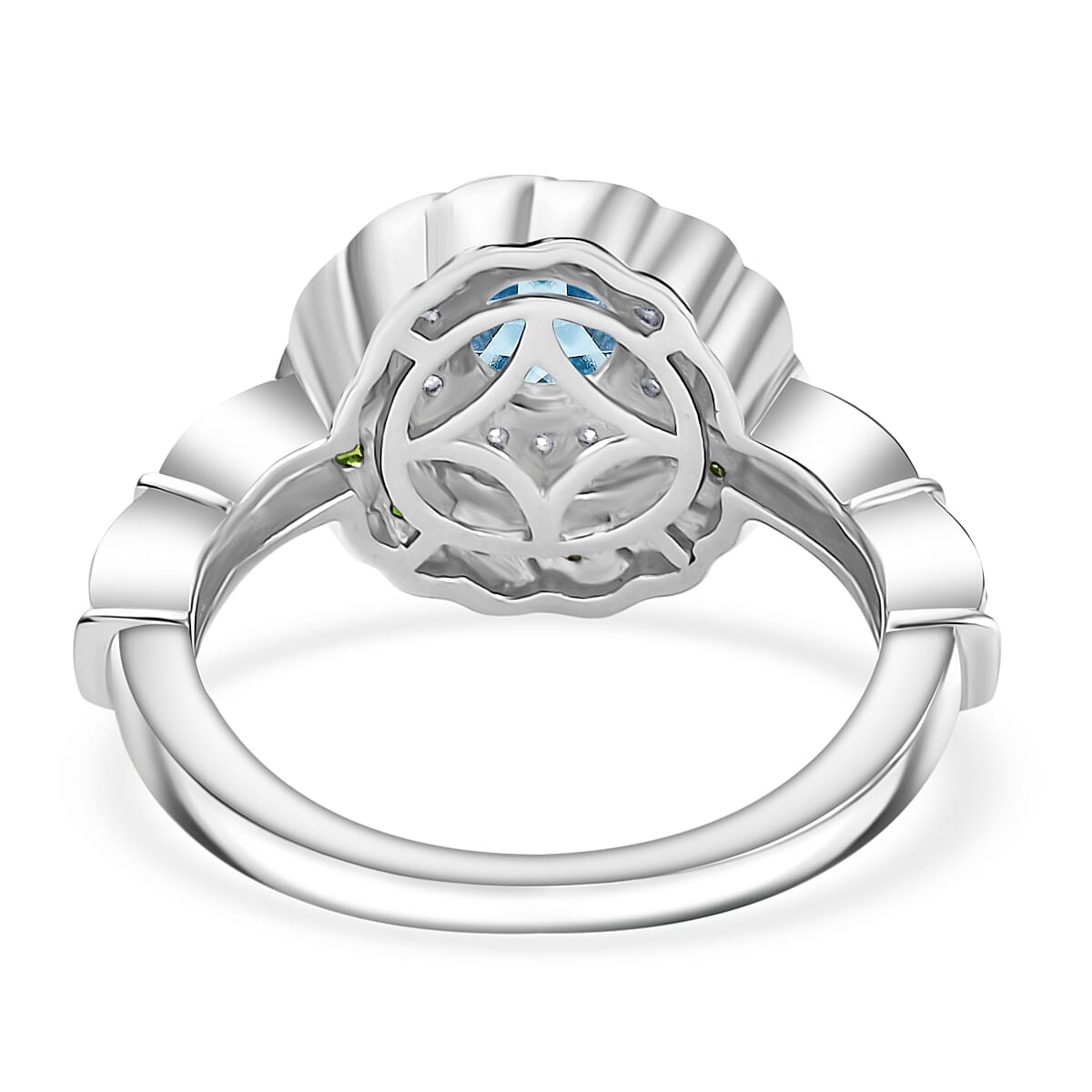 Halo Ring in Rhodium Overlay Sterling Silver