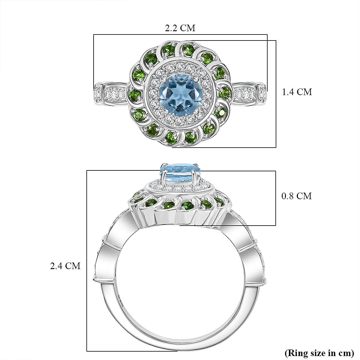 Halo Ring in Rhodium Overlay Sterling Silver