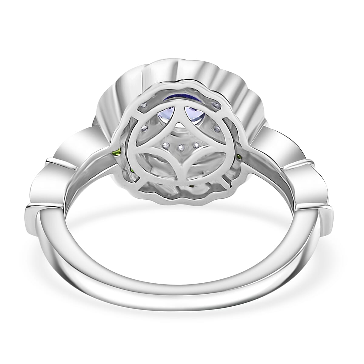 Halo Ring in Rhodium Overlay Sterling Silver