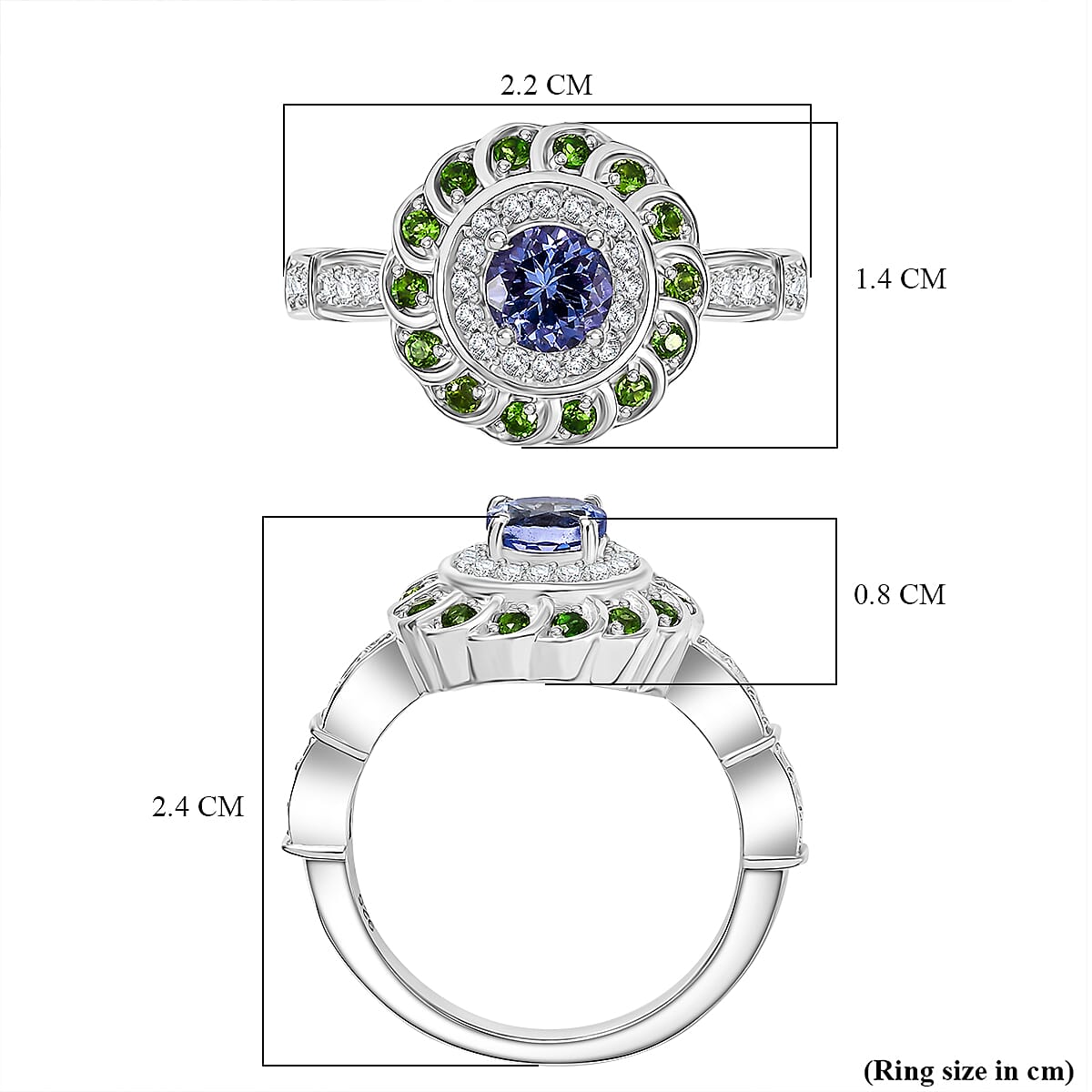 Halo Ring in Rhodium Overlay Sterling Silver