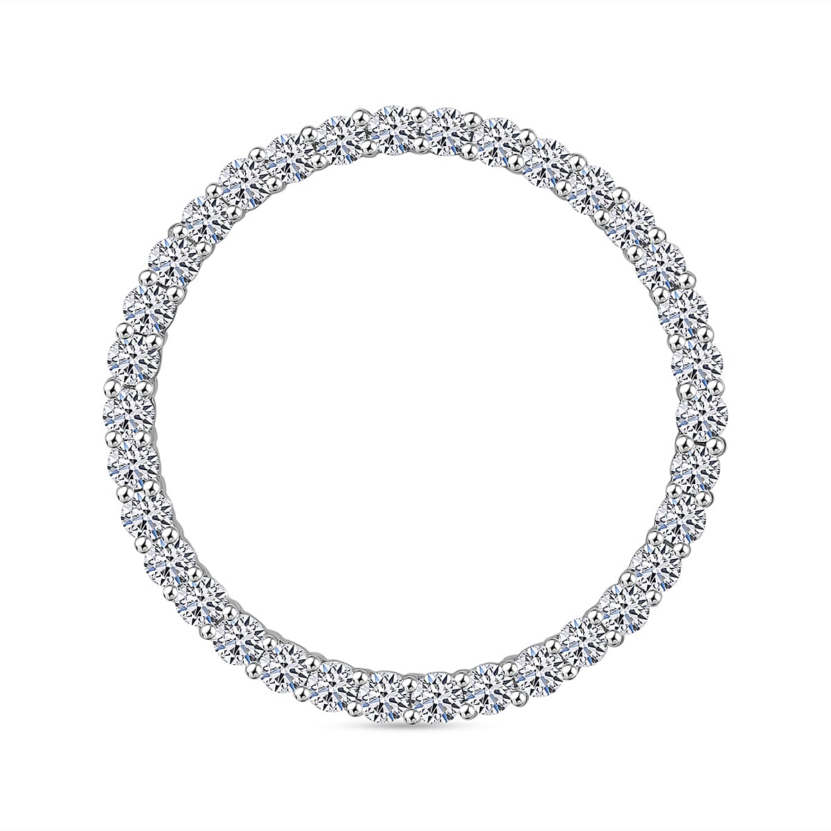 First Time Ever - Luxuriant 950 Platinum SGL Certified Lab Grown Diamond (SI-GH) Circle Of Life Pendant 1.00 Ct.