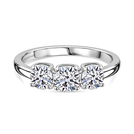 LUXURIANT 950 Platinum SGL Certified Lab Grown Diamond (SI/G-H) Trilogy Ring 1 Ct.