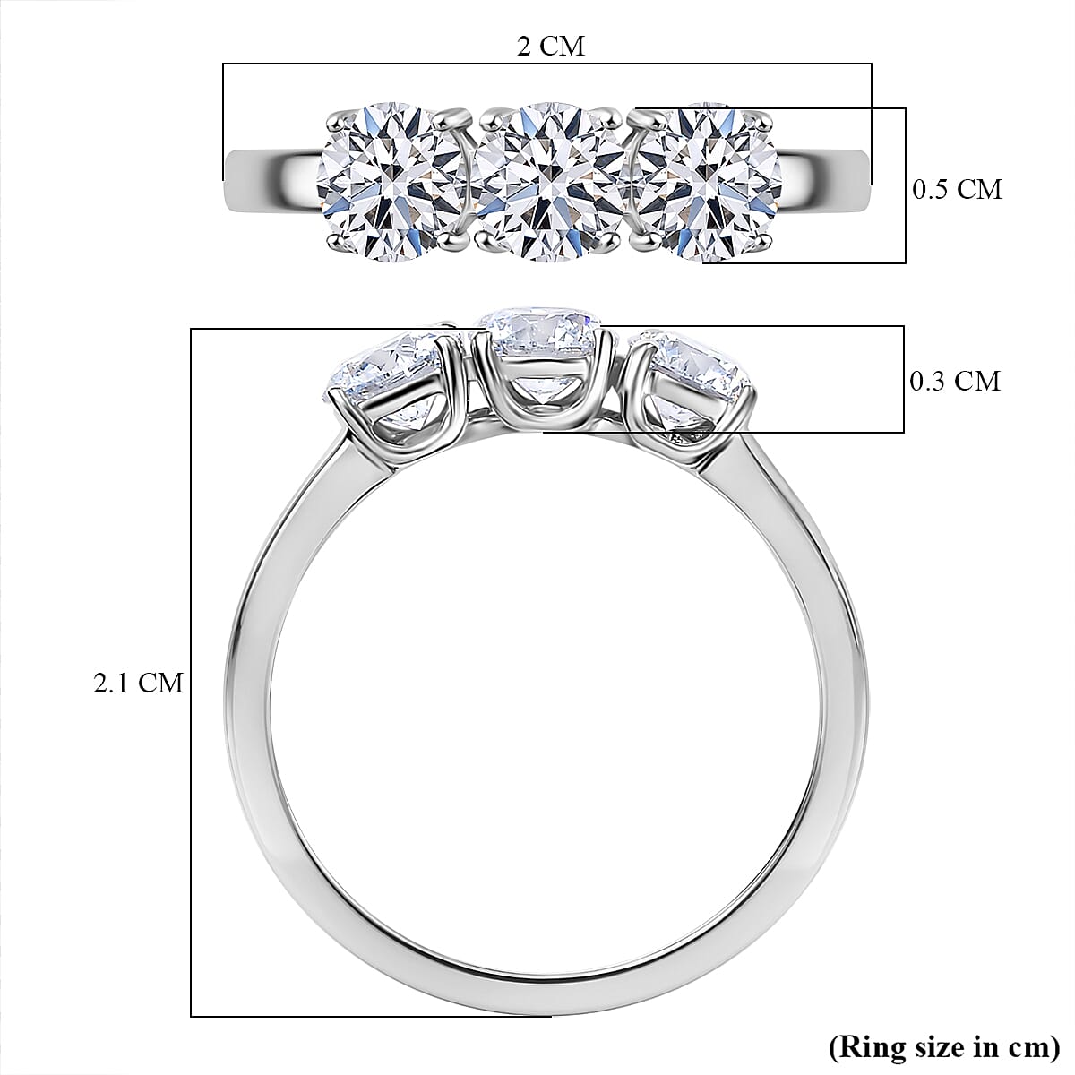 Luxuriant Diamond 950 Platinum SGL Certified Lab Grown Diamond (SI-G-H) Trilogy Ring 1.00 Ct, Luxuriant Diamond 950 Platinum SGL Certified Lab Grown Diamond (SI-G-H) Trilogy Ring 1.00 Ct,