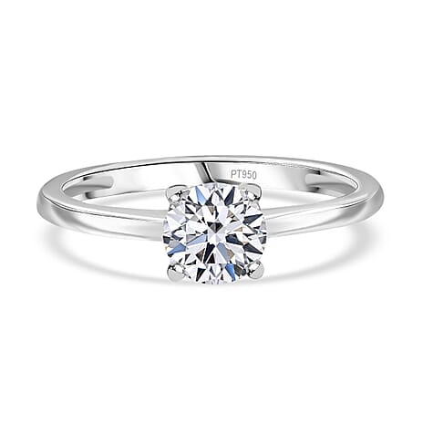 Luxuriant 950 Platinum SGL Certified (SI-GH) Lab Grown Diamond Solitaire Ring 1.00 Ct.