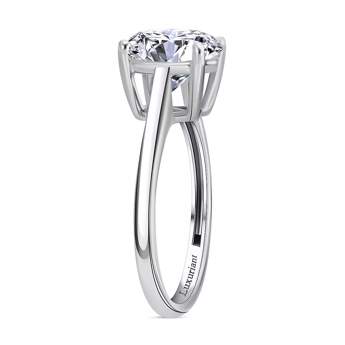 Luxuriant Diamond 950 Platinum SGL Certified Lab Grown Diamond (SI-GH) Round Cut Ring, Platinum Wt. 4.00 Gms  1.000  Ct.
